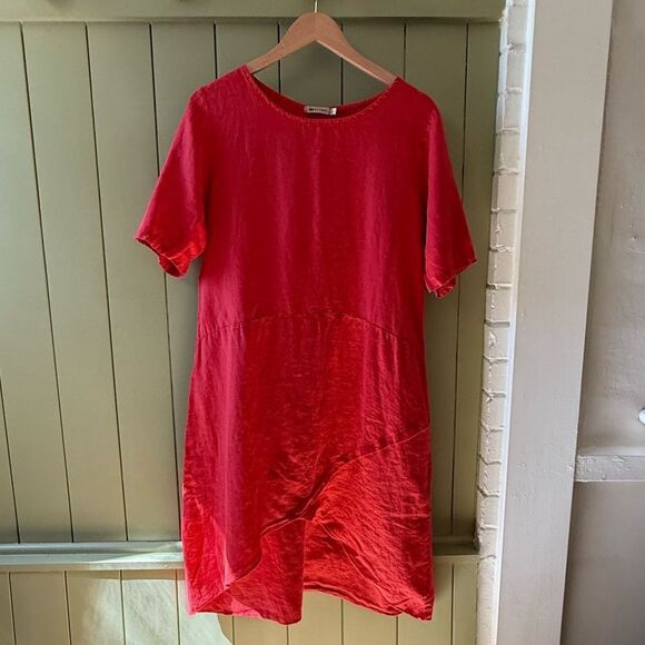 Klasiks Italian Linen Dress in Red - Small - Picture 1 of 4